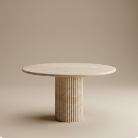 Table à  manger rond pied strié, Table Dubai – Moroccan Home Signature