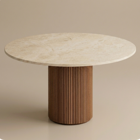 Table à manger rond pied bois, Table Roma – Moroccan Home Signature