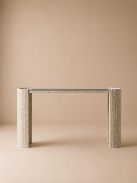 Console en travertin et ceramique , Console Alpha – Moroccan Home Signature